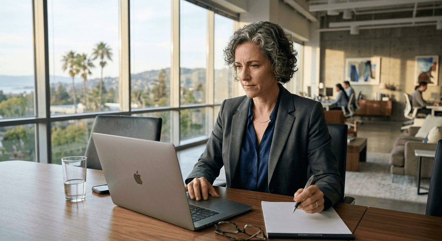 CTO reviewing a multi cloud cost comparison report on a laptop